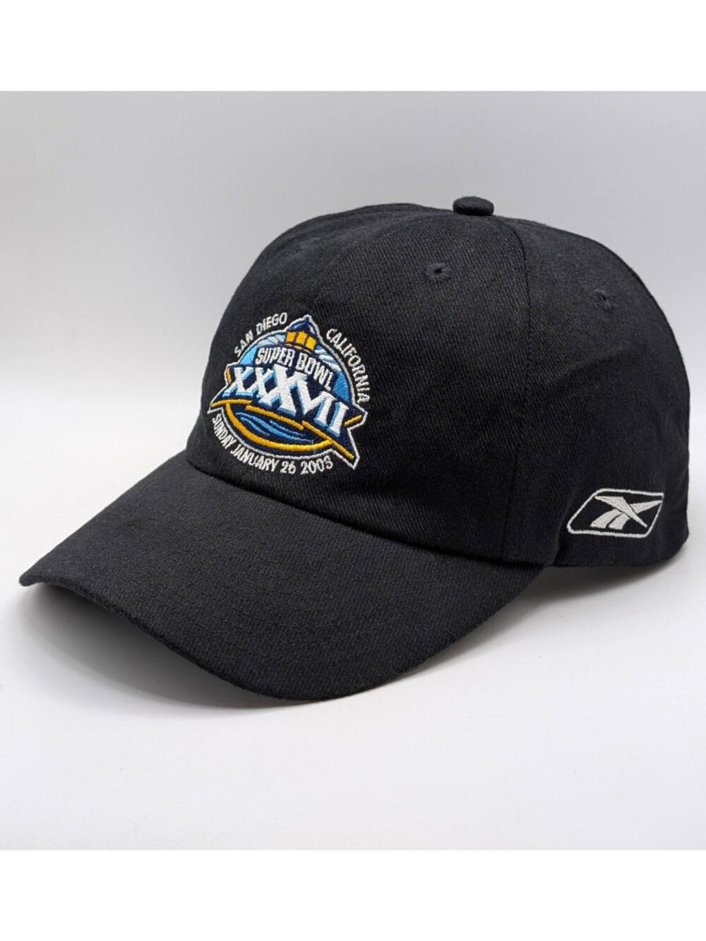 Super Bowl XXXVII 37 Strap Back Hat Cap Raiders Buccaneers San Diego 2003 Black